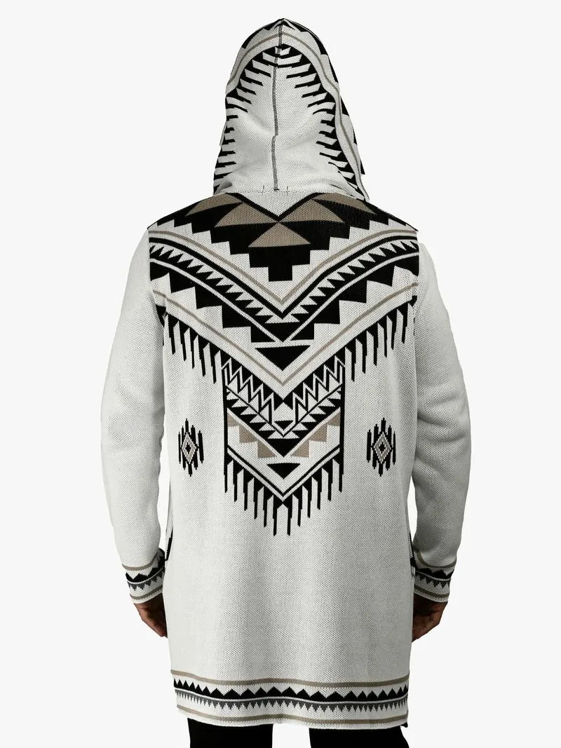 Men's Zeitgeist Multi Inverted Fringe Cardigan With Hood