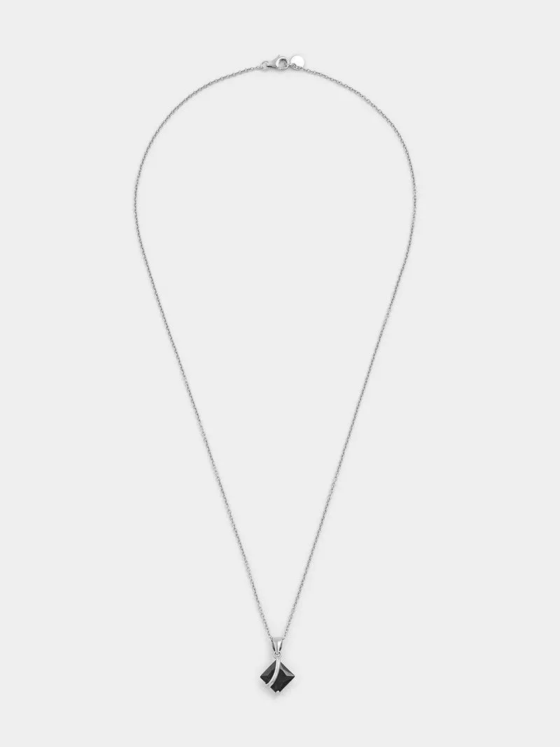 Sterling Silver Black Cubic Zirconia Flyover Pendant