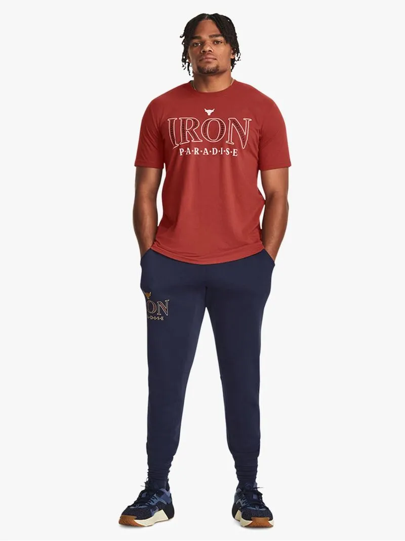 Mens Under Armour Project Rock Red Paradise Short Sleeve Tee