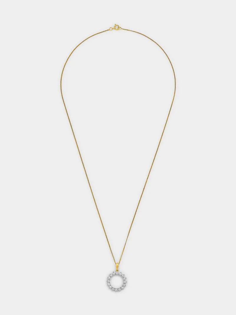 Yellow Gold 0.15ct Diamond Circle Pendant