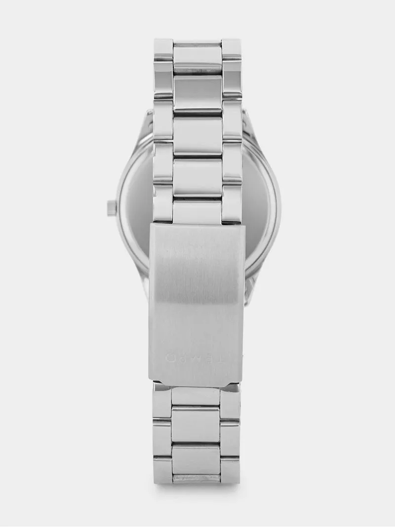 Tempo Women’s Silver Plated Grey Dial Bracelet Watch
