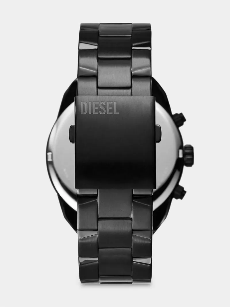 Diesel Spiked Black Plated Stainless Steel Chronograph Bracelet Watch