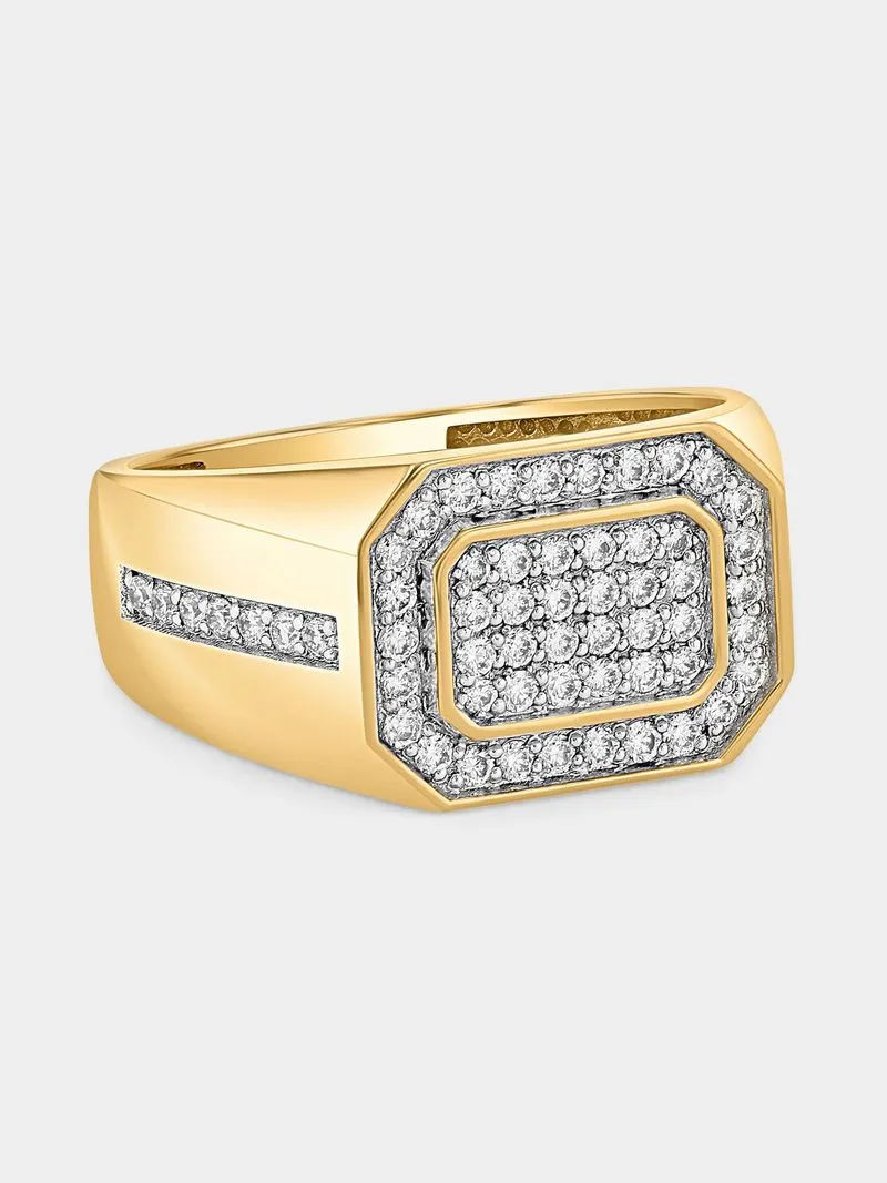 Yellow Gold 0.7ct Lab Grown Diamond Cushion Cluster Ring