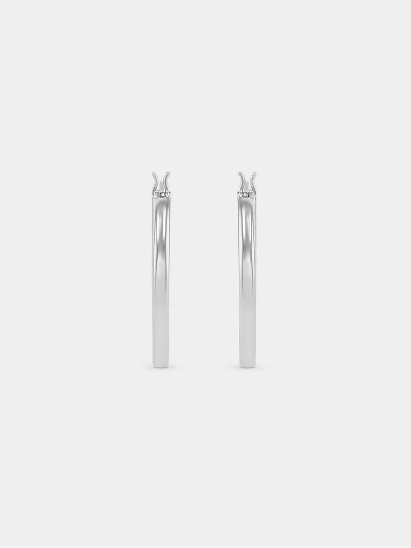 Cheté Sterling Silver Cubic Zirconia Inside Bling Hoop Earrings