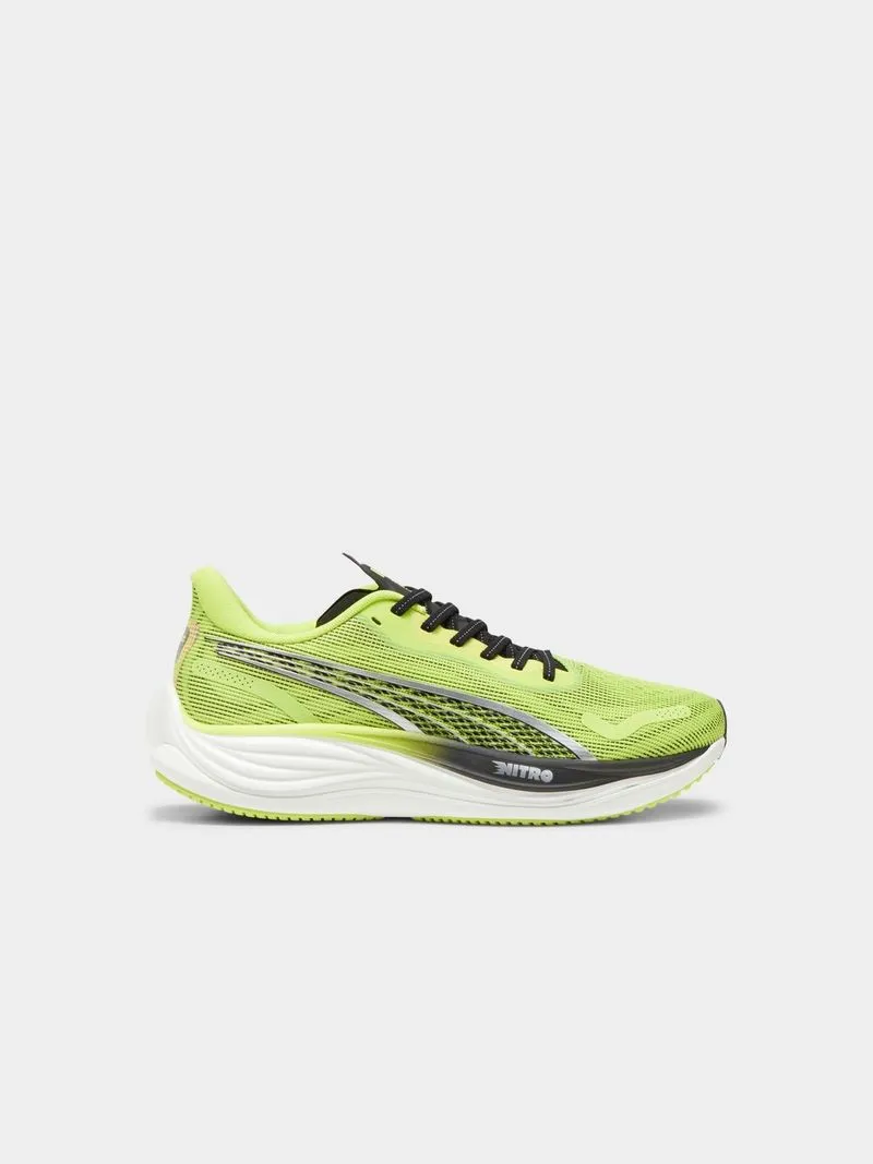 Mens Puma Velocity Nitro 3 Lime/Black Running Shoes