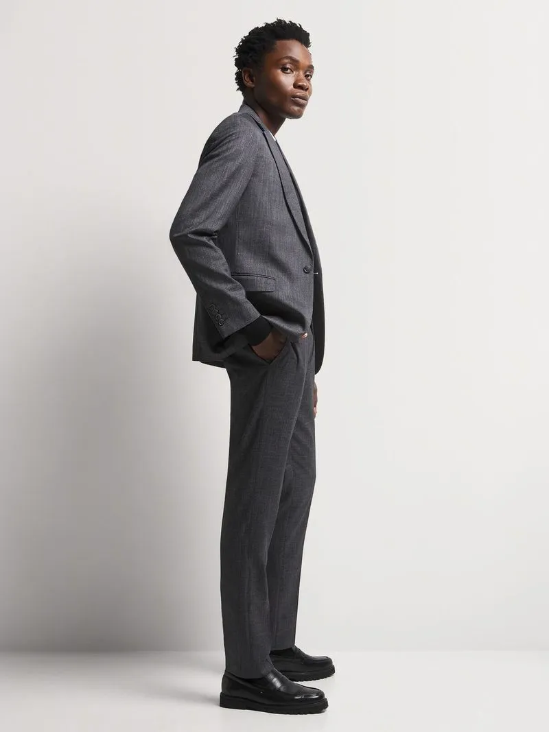 Men's Markham Skinny Textured Charcoal Grey Suit Trouser
