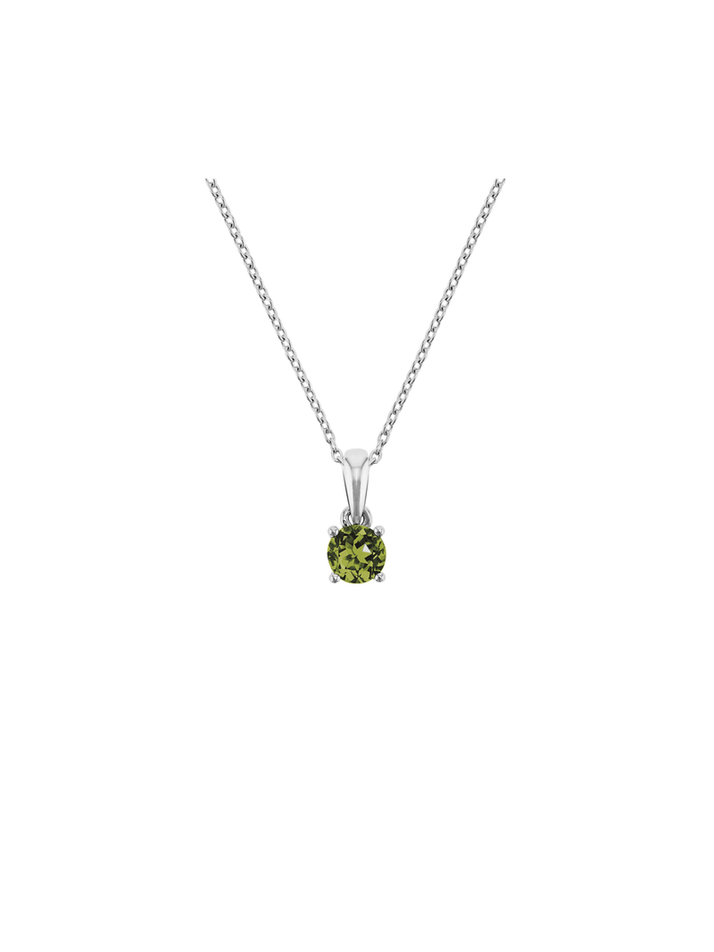 Sterling Silver Diamond & Peridot Birthstone Pendant