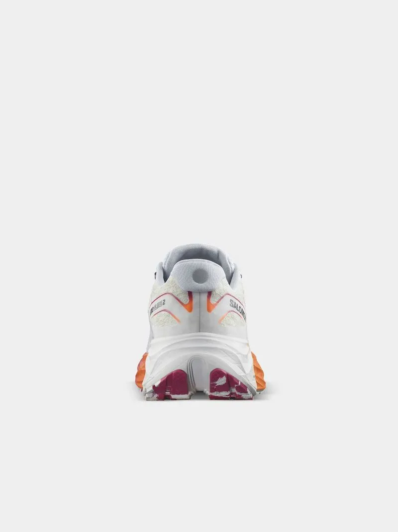 Womens Salomon Aero Glide 2 White/Dragon Fire Running Shoes