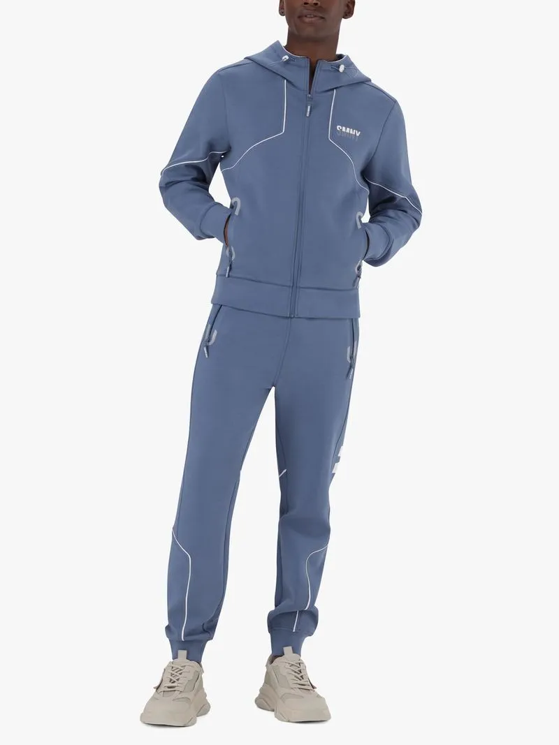 Men's Steve Madden Blue Co-ord Levi Scuba Zip Thru Hooded Sweater