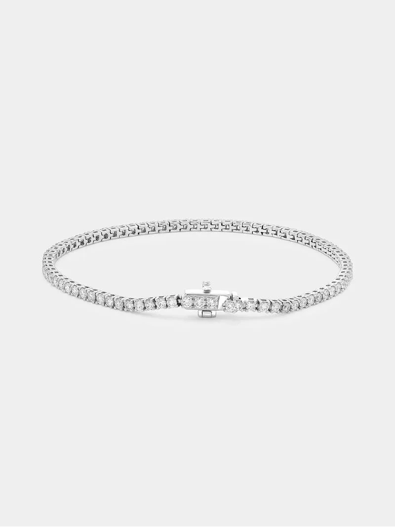 White Gold 2.5ct Lab Grown Diamond Women’s Tennis Bracelet