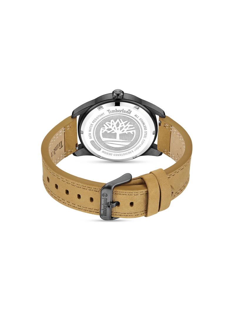 Timberland Men's Northbridge Black Plated & Tan Leather Watch
