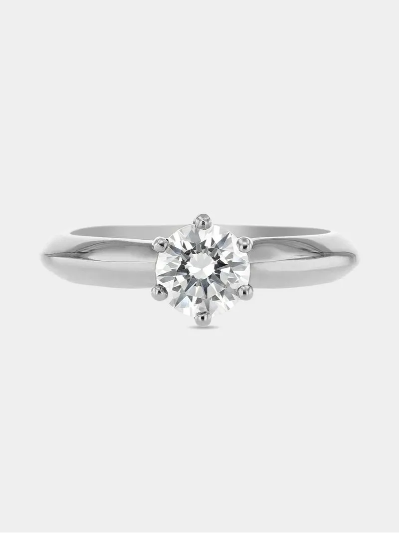 White Gold 1ct Diamond Solitaire Forever Ring