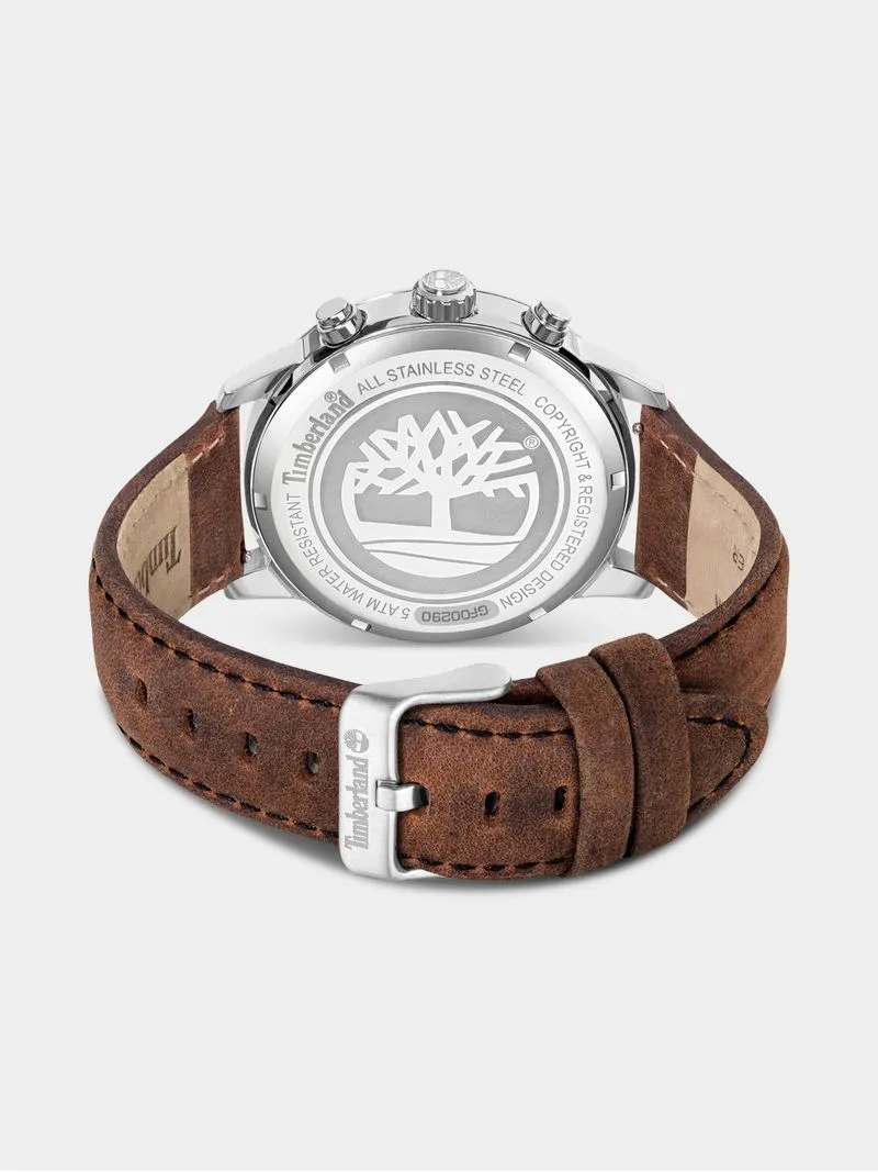 Timberland Parkman Stainless Steel Black Dial Brown Leather Watch