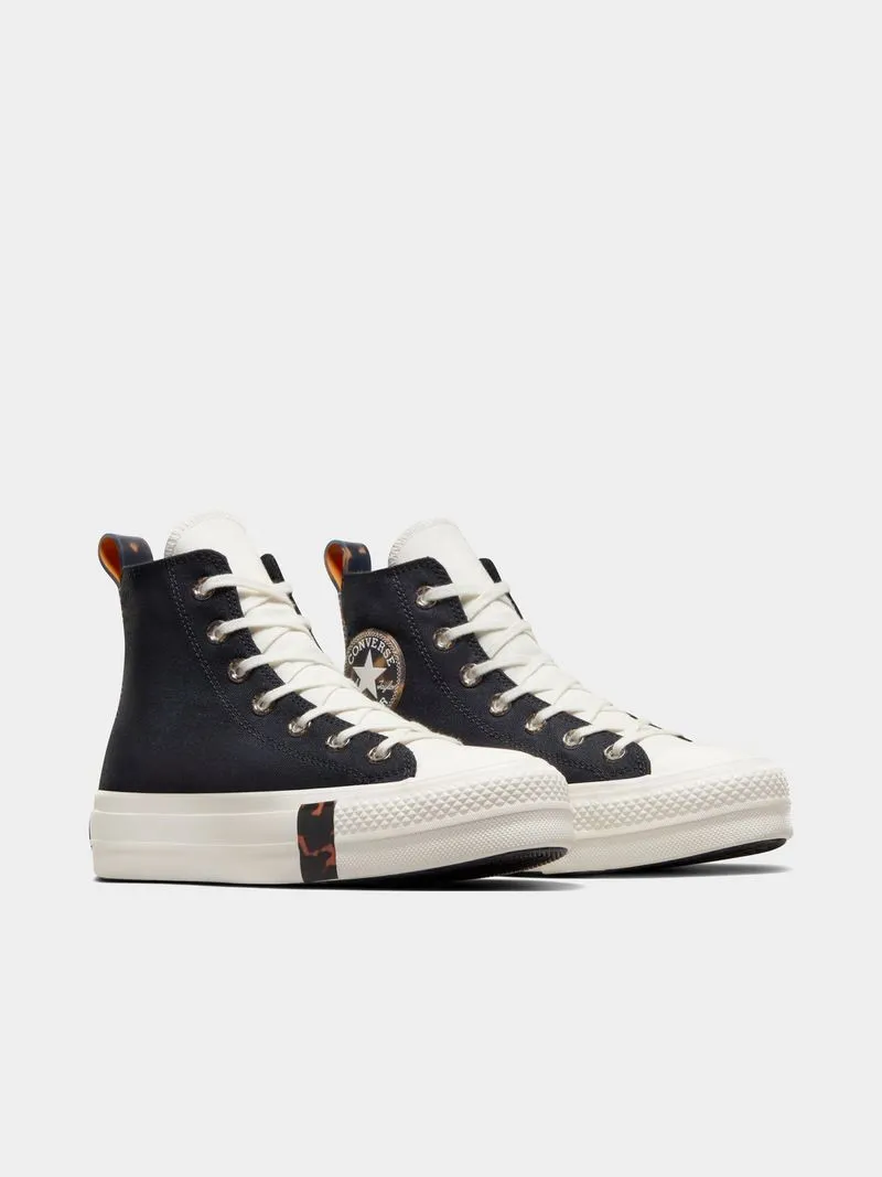 Womens Coverse All Star Lift Hi-Top Black Sneakers