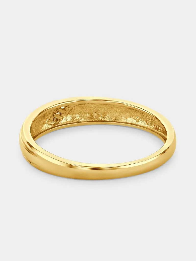 Yellow Gold Earth Grown Diamond Wedding Band