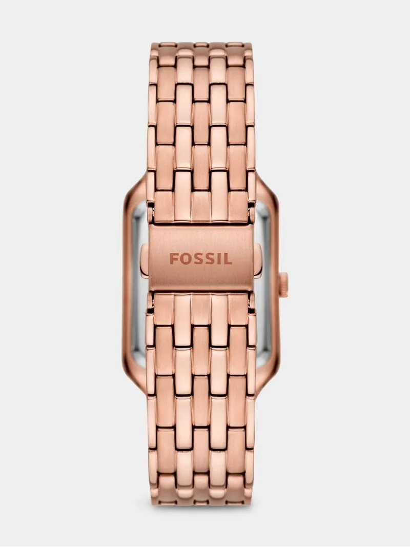 Fossil Raquel Brown Dial Rose Plated Stainless Steel Bracelet Watch