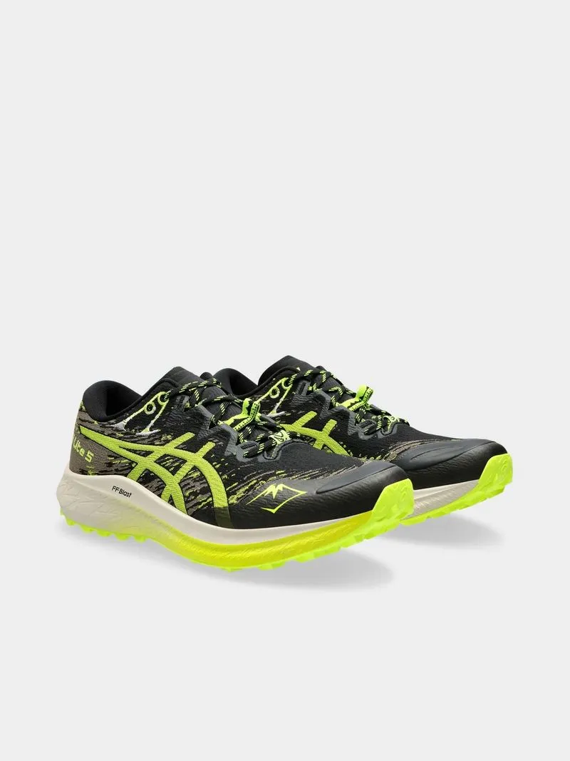Mens Asics Fuji Lite 5 Black/Yellow Trail Running Shoes