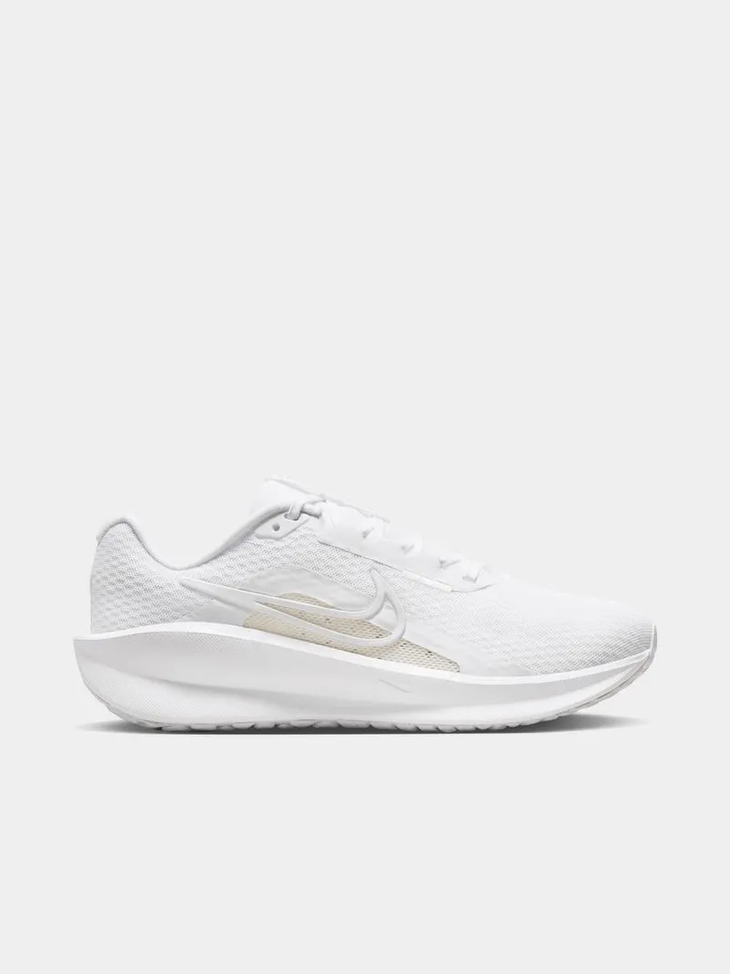 Womens Nike Downshifter 13 White/Platinum Running Shoes