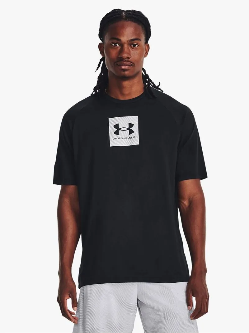 Mens Under Armour Tech Print Fill Black Short Sleeve Tee