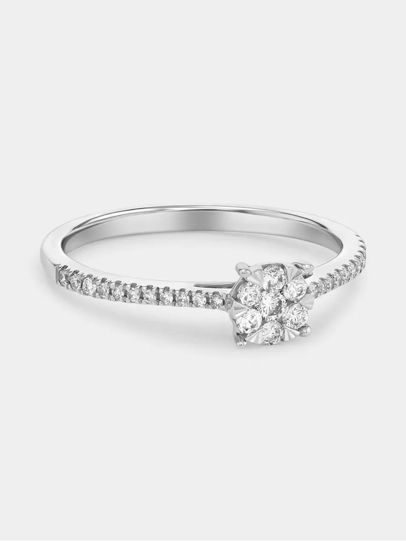 White Gold 0.25ct Diamond Women’s Illusion Solitaire Ring