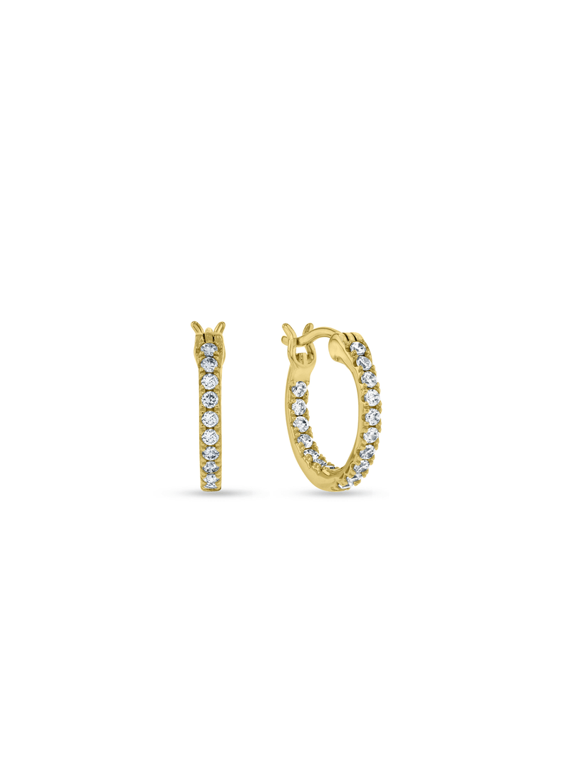 Yellow Gold Cubic Zirconia Women’s Hoop Earrings
