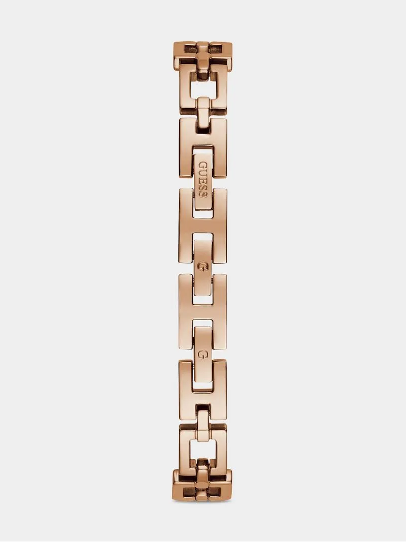 Guess Lady G Rose Plated White Dial Bracelet Watch