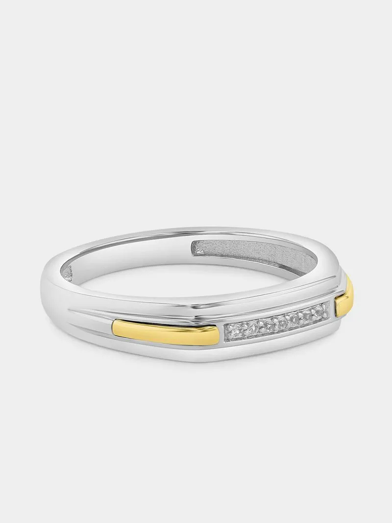 Yellow Gold & Sterling Silver Earth Grown Diamond Dress Ring