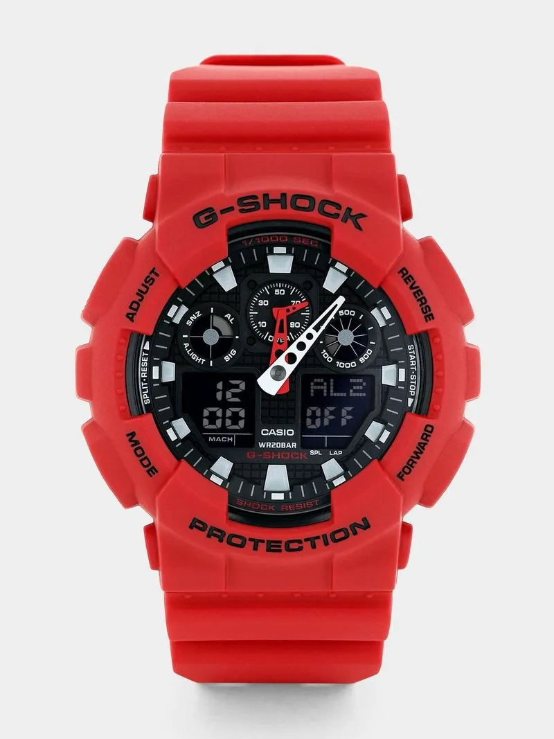Casio G-Shock Carbon Core Ana Digi Black & Red Resin Watch