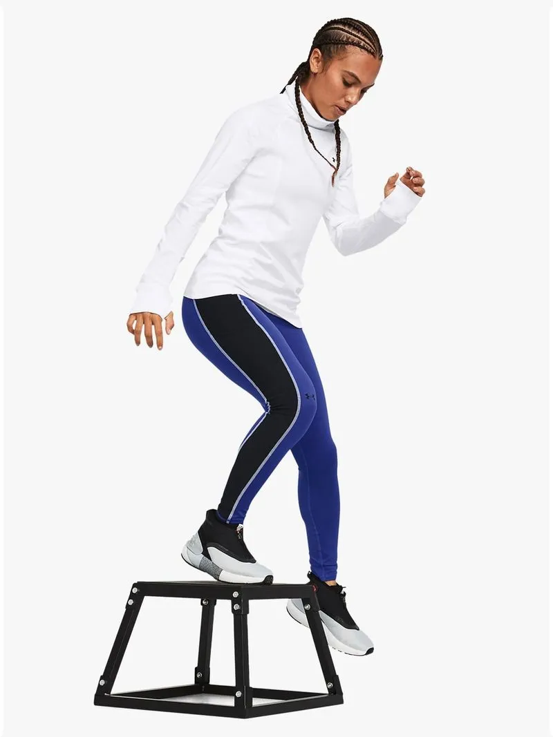 Womens Under Armour Train Colourblock Novelty Blue/lack Tights