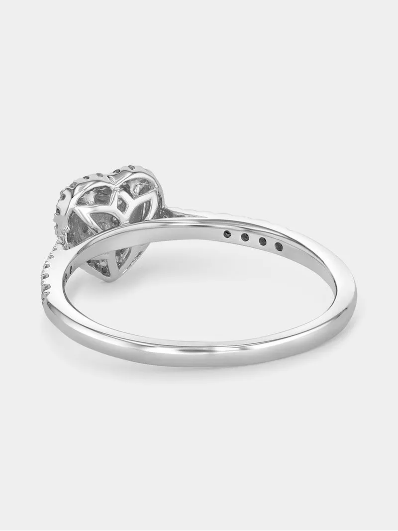 Sterling Silver 0.25ct Lab Grown Diamond Women’s Heart Cluster Ring