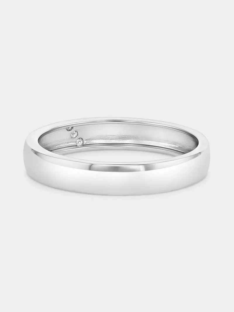 Sterling Silver Lab Grown Diamond Diagonal Trio Ring