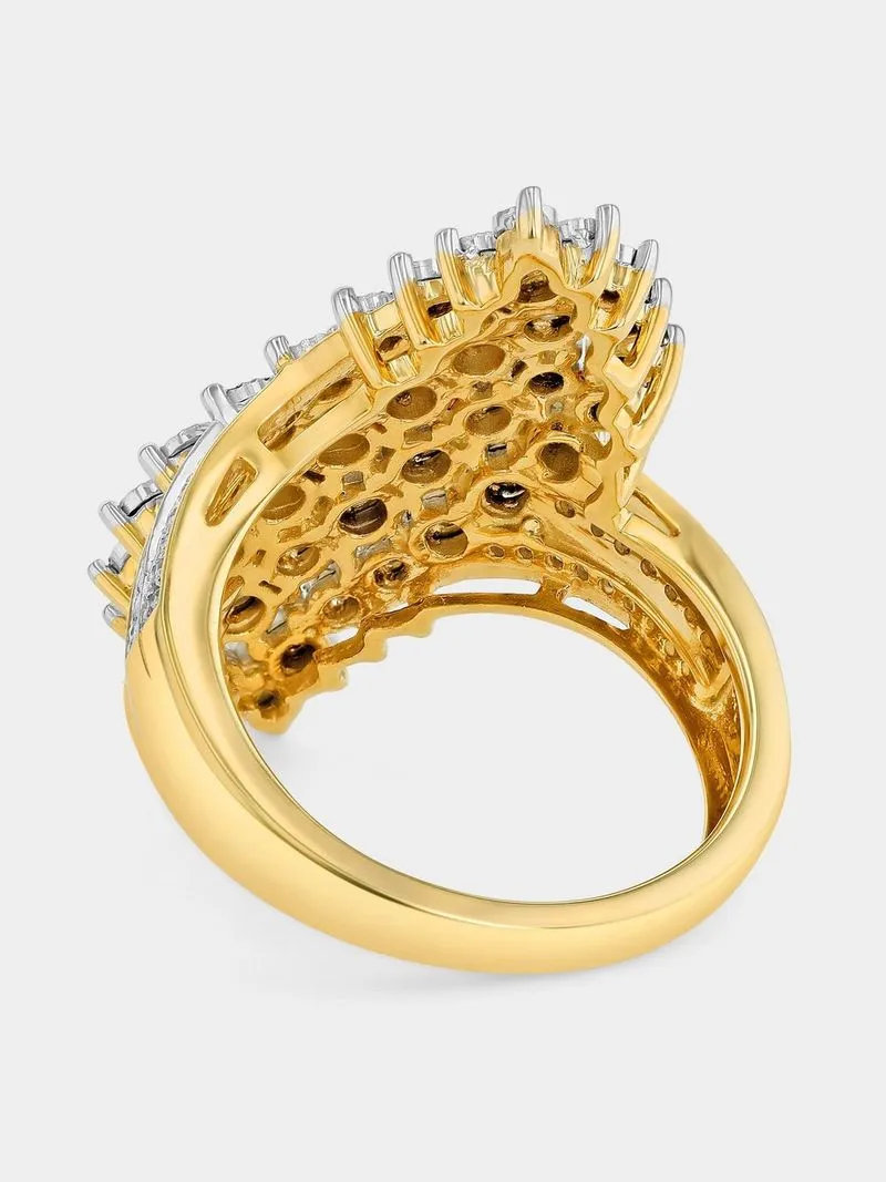 Yellow Gold 0.50ct Diamond Marquise Illusion Ring
