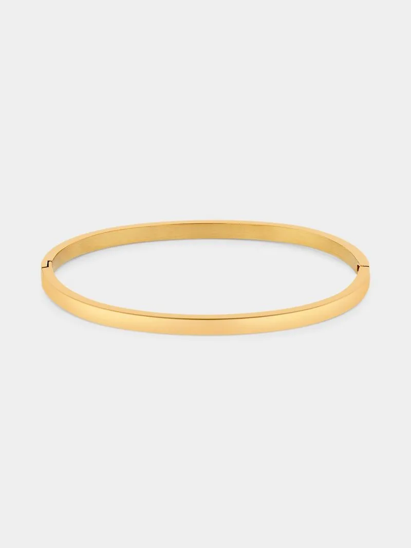 Tempo Jewellery Gold Plated Stainless Steel Cubic Zirconia Channel Bangle