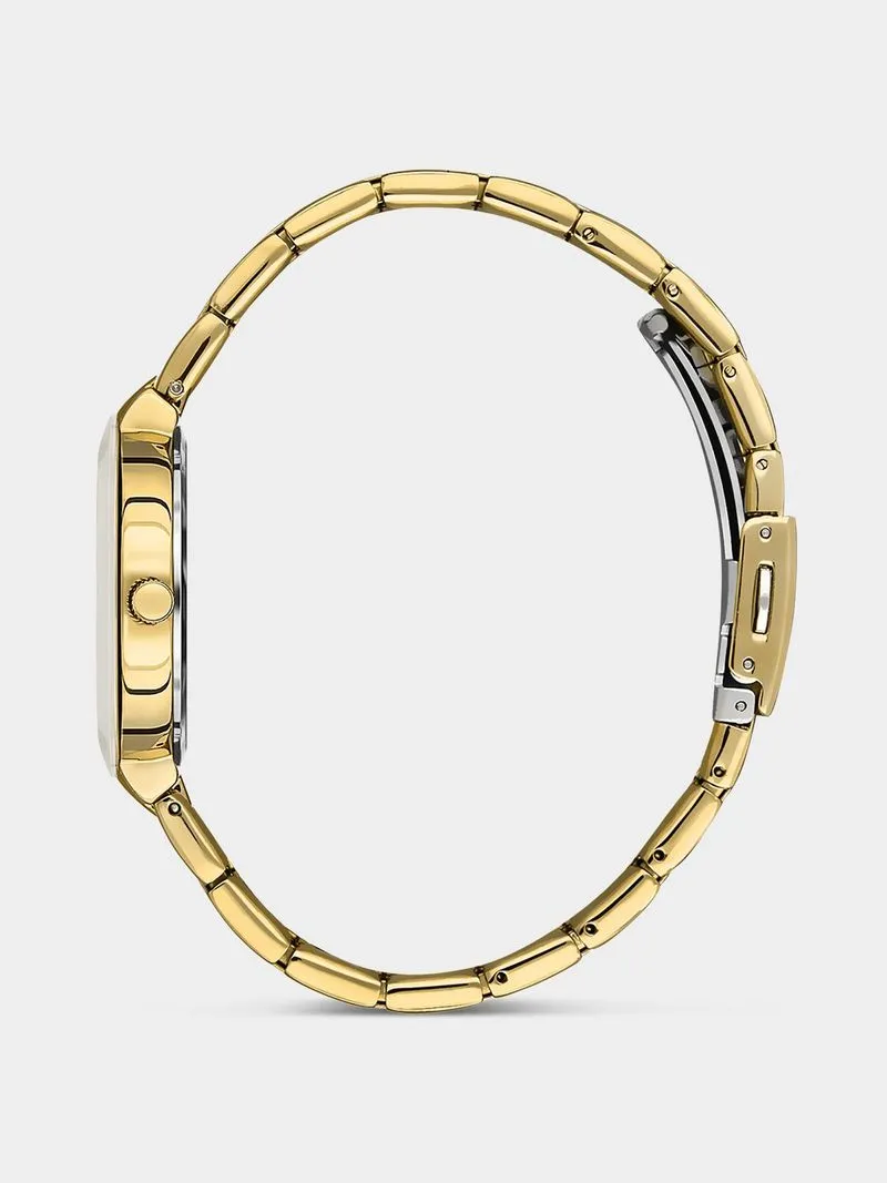 Daniel Klein Gold Plated Black Dial Bracelet Watch