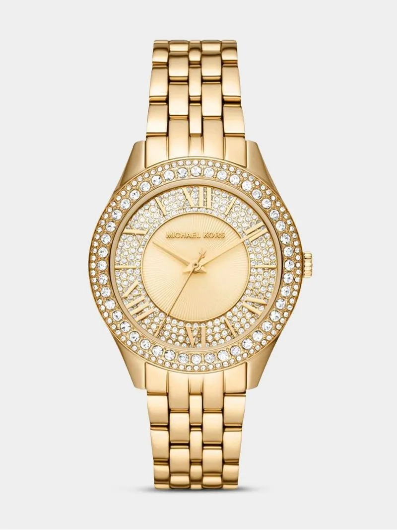 Michael Kors Women's Harlowe Gold Plated Stainless Steel Bracelet Watch