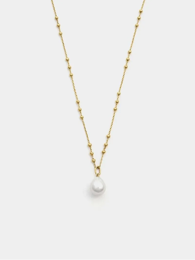 Rose Gold Plated Women’s Mini Ball Pearl Pendant