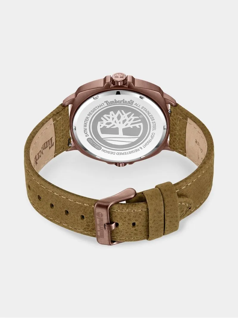 Timberland Williston Brown Plated Light Brown Leather Watch