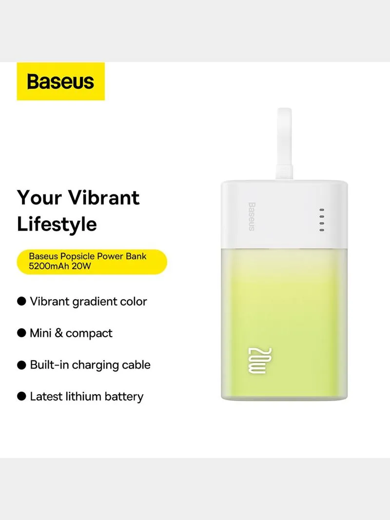 Baseus Popsicle Series 20W iOS Fast Charging Powerbank 5200mAh