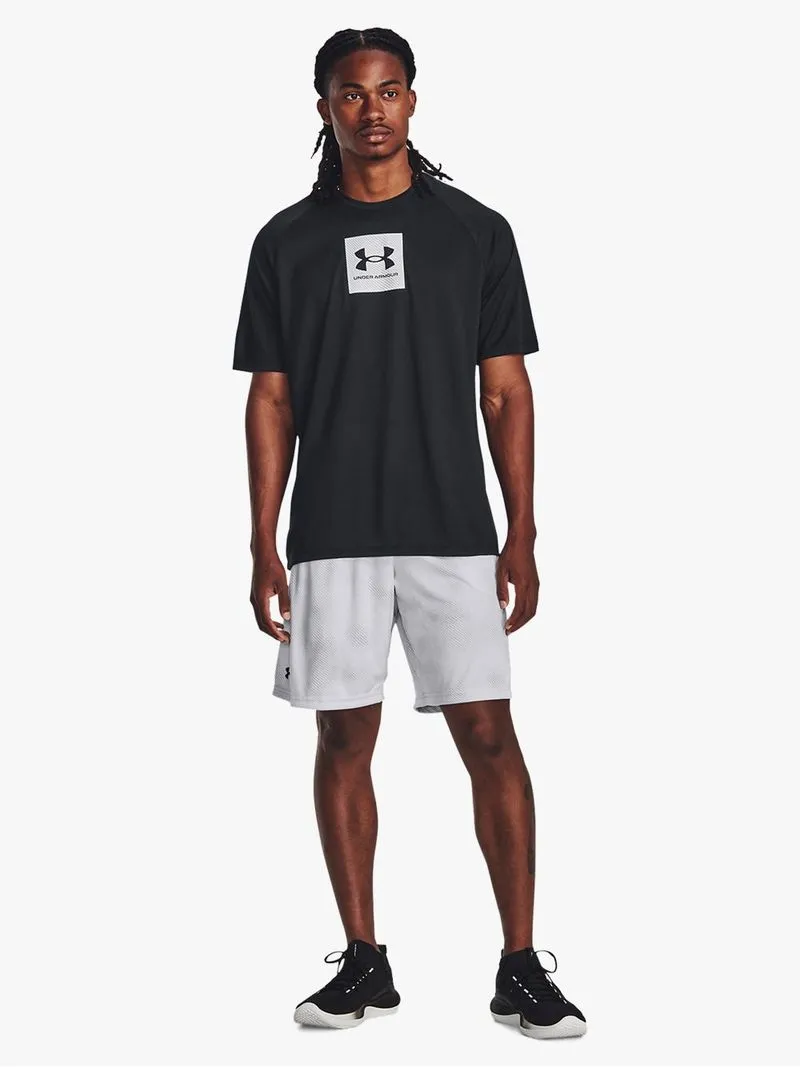 Mens Under Armour Tech Print Fill Black Short Sleeve Tee
