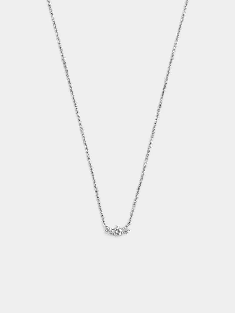 White Gold 0.25ct Diamond Trilogy Necklet