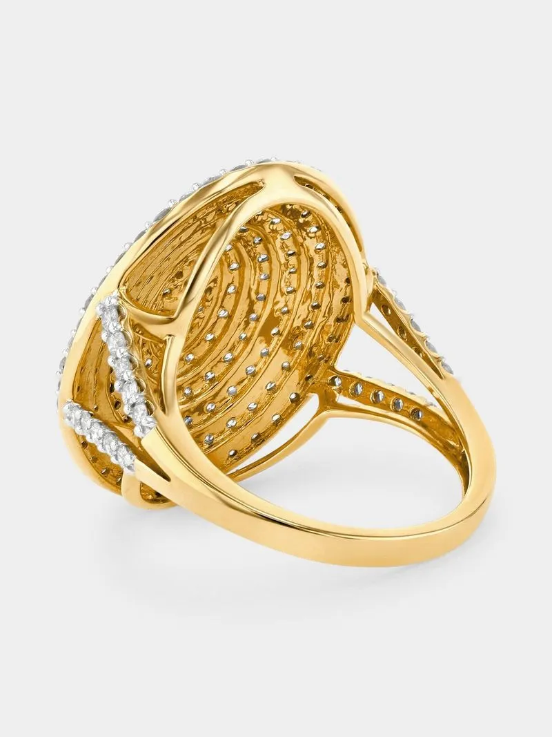 Yellow Gold 2.00ct Diamond Oval Multi-Stone Ring