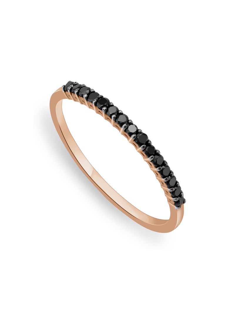Rose Gold 0.15ct Black Diamond Eternity Ring
