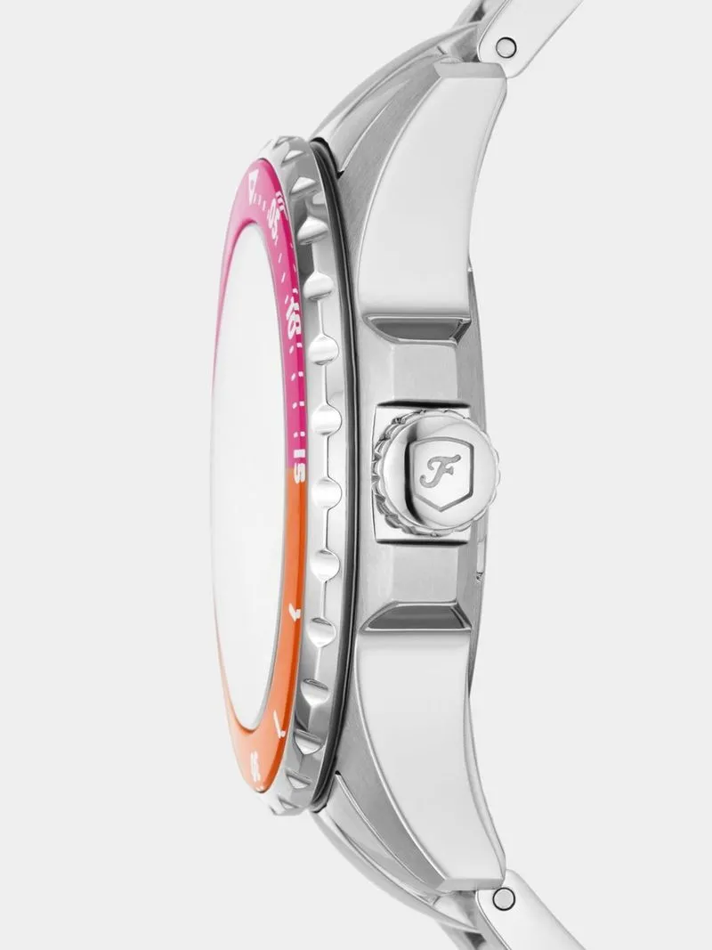 Fossil Blue Pink Dial Stainles Steel Bracelet Watch