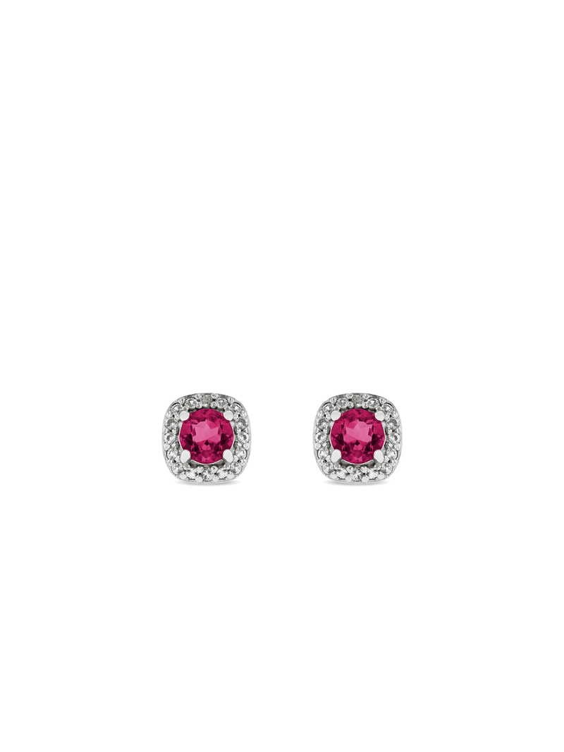 Sterling Silver Cubic Zirconia Women's July Birthstone Stud Earrings