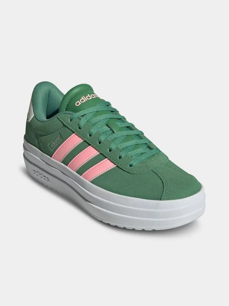 Womens adidas VL Court Bold Preloved Green/Pink Sneakers