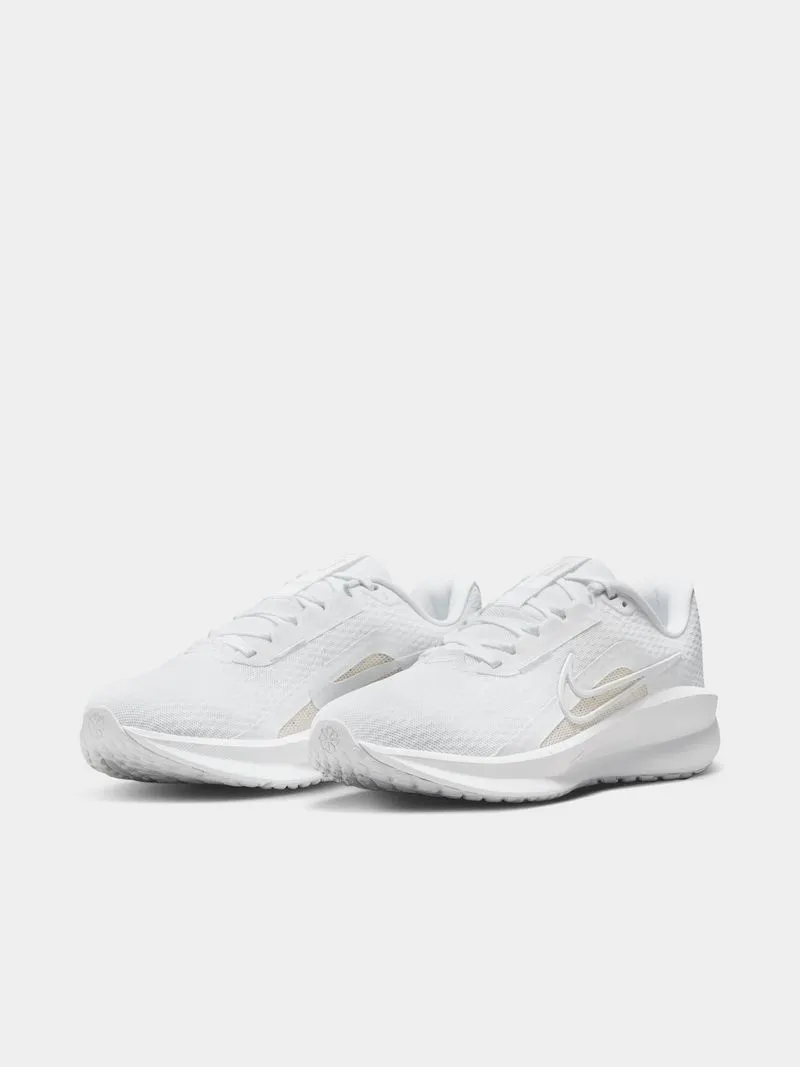Womens Nike Downshifter 13 White/Platinum Running Shoes