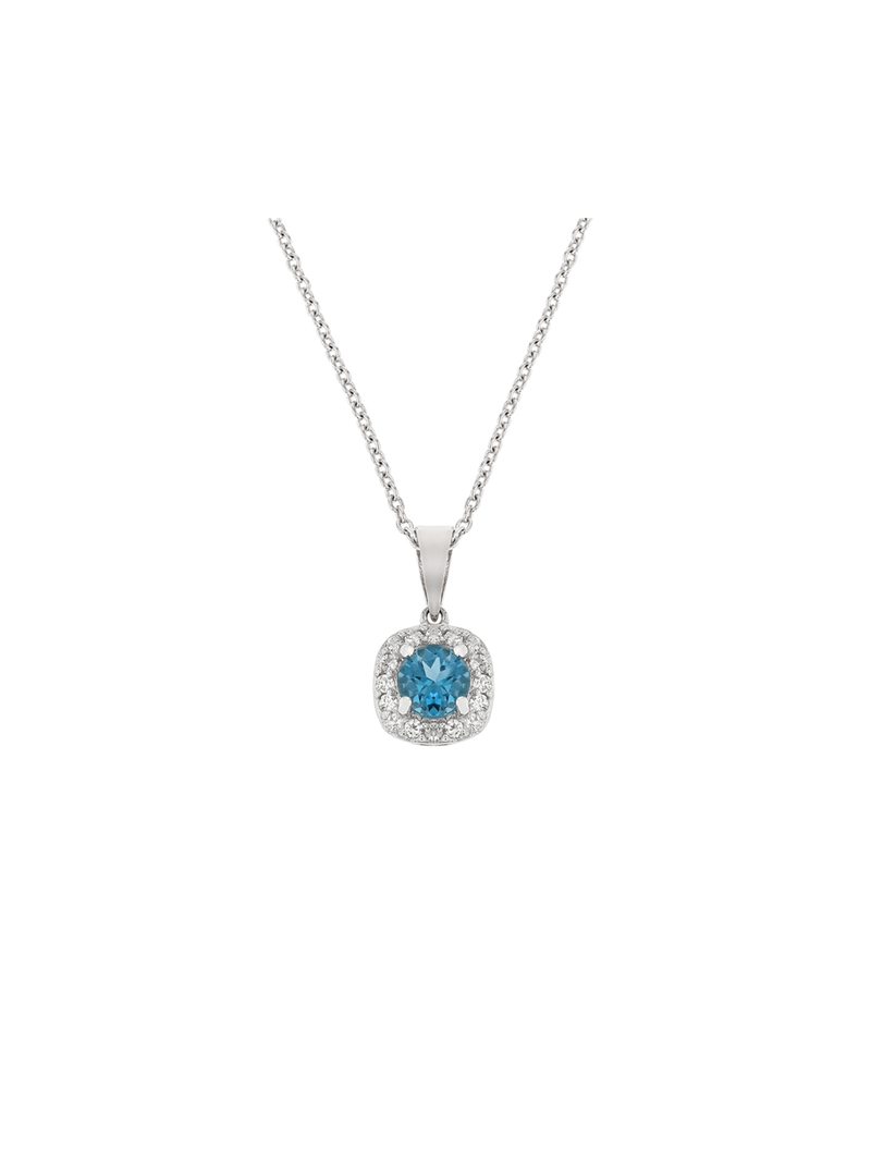 Sterling Silver Cubic Zirconia Women's December Pendant Necklace
