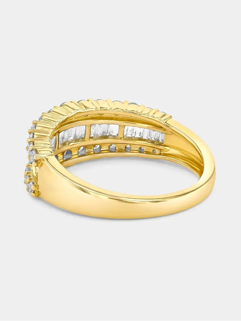 Yellow Gold 1ct Diamond Women’s Channel Ring