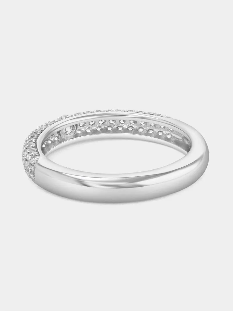Cheté Sterling Silver Cubic Zirconia Solitaire Pavé Ring