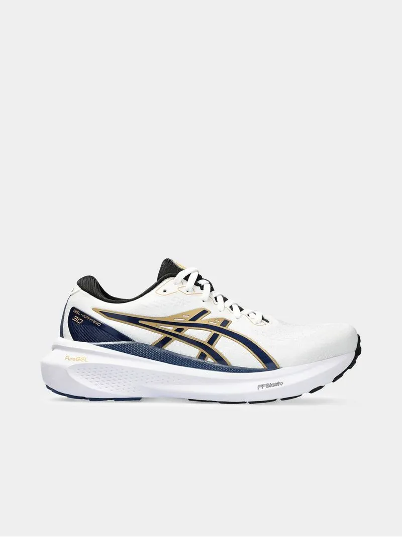 Mens Asics Gel-Kayano 30 Anniversary White/Deep Ocean Running Shoes
